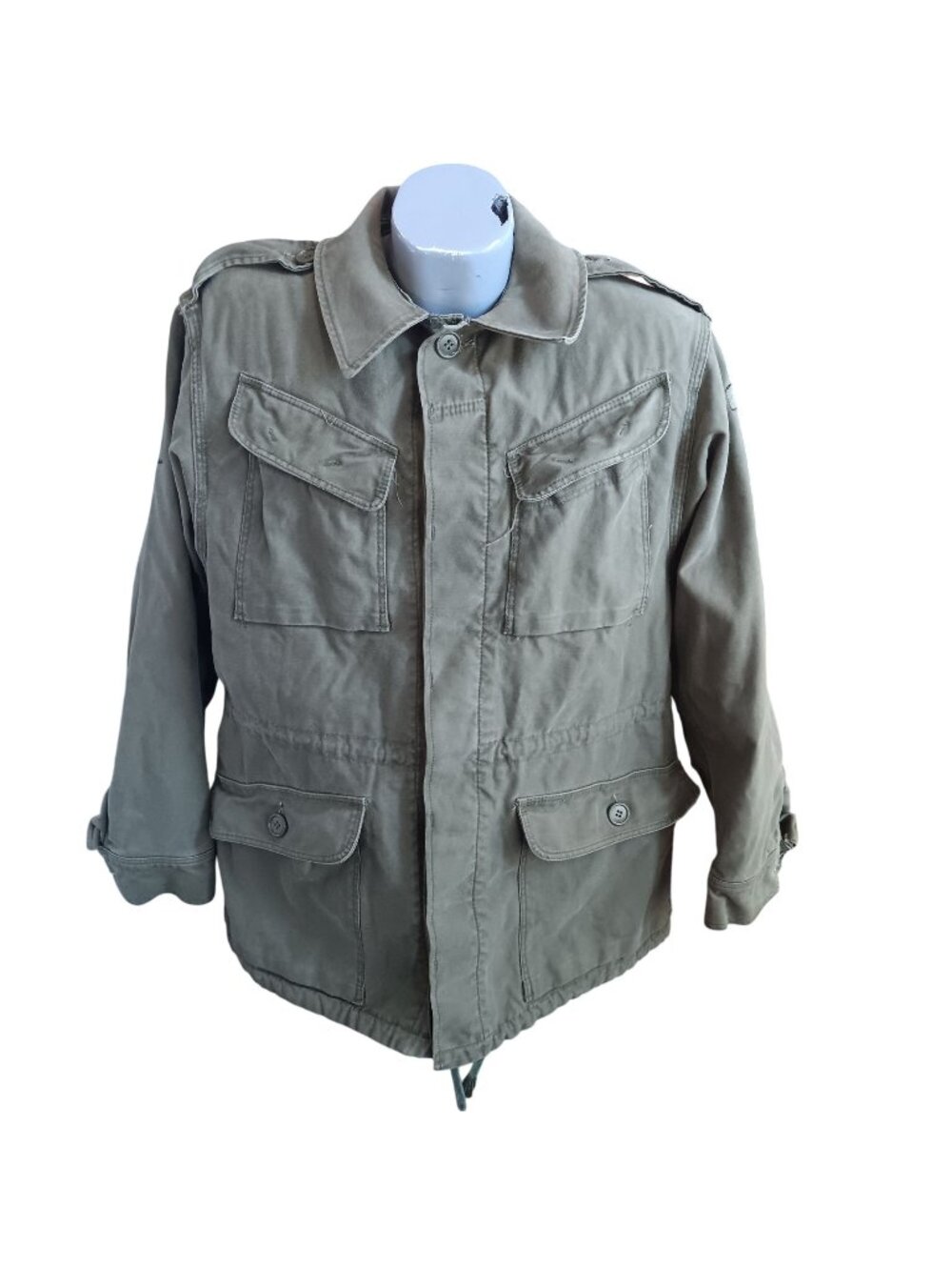 Medium Vintage Combat Army Jacket Danish Denmark M-58 Army Cargo Pockets Field